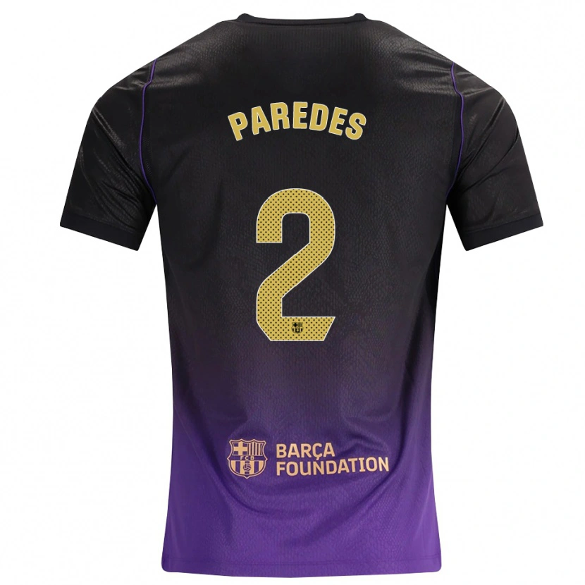 Danxen Børn Irene Paredes #2 Lilla Gul Sort Udebane Spillertrøjer 2026/27 Trøje T-Shirt
