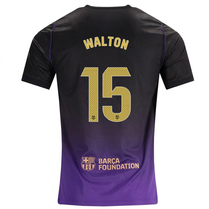 Danxen Børn Alex Walton #15 Lilla Gul Sort Udebane Spillertrøjer 2026/27 Trøje T-Shirt