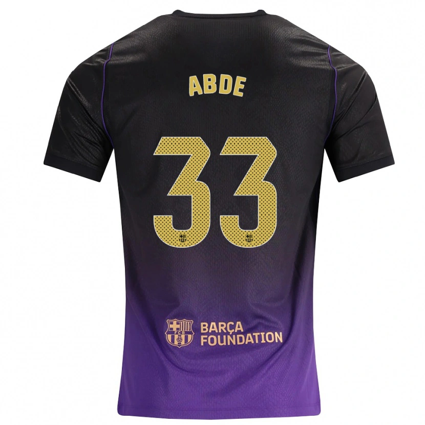 Danxen Børn Ez Abde #33 Lilla Gul Sort Udebane Spillertrøjer 2026/27 Trøje T-Shirt