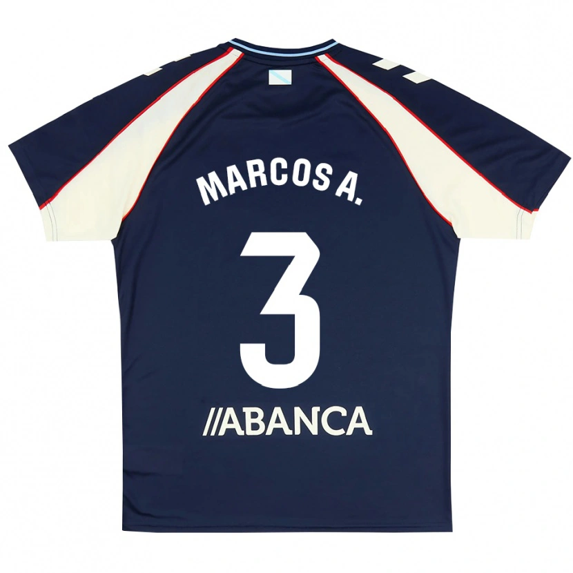 Danxen Børn Marcos Alonso #3 Kongeblå Rød Hvid Udebane Spillertrøjer 2026/27 Trøje T-Shirt
