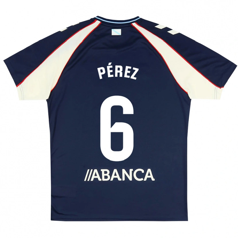 Danxen Børn Elena Pérez #6 Kongeblå Rød Hvid Udebane Spillertrøjer 2026/27 Trøje T-Shirt