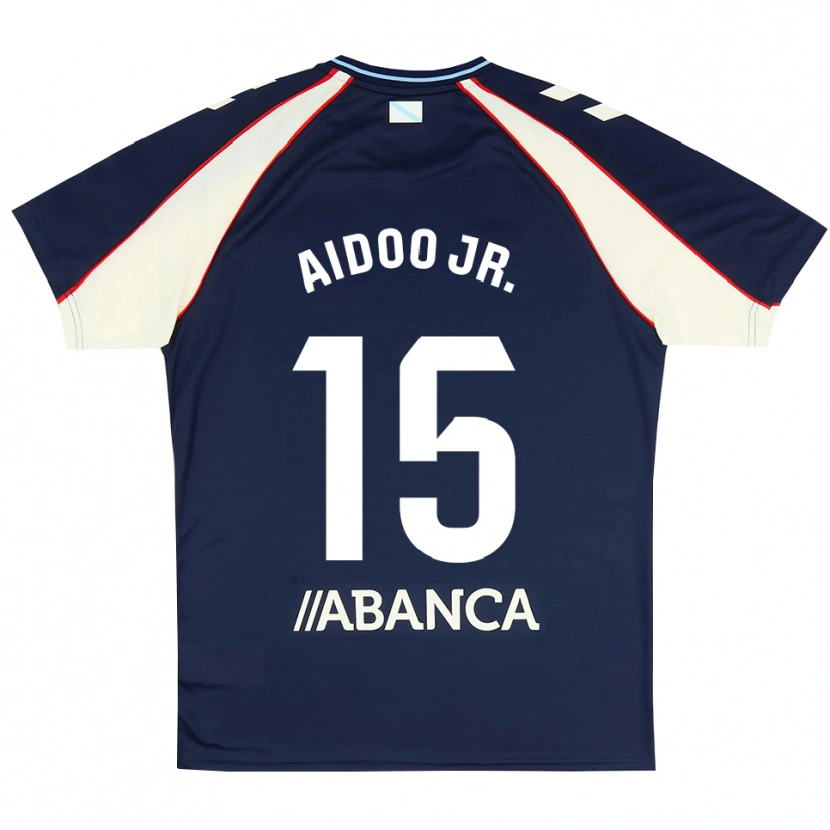 Danxen Børn Joseph Aidoo #15 Kongeblå Rød Hvid Udebane Spillertrøjer 2026/27 Trøje T-Shirt