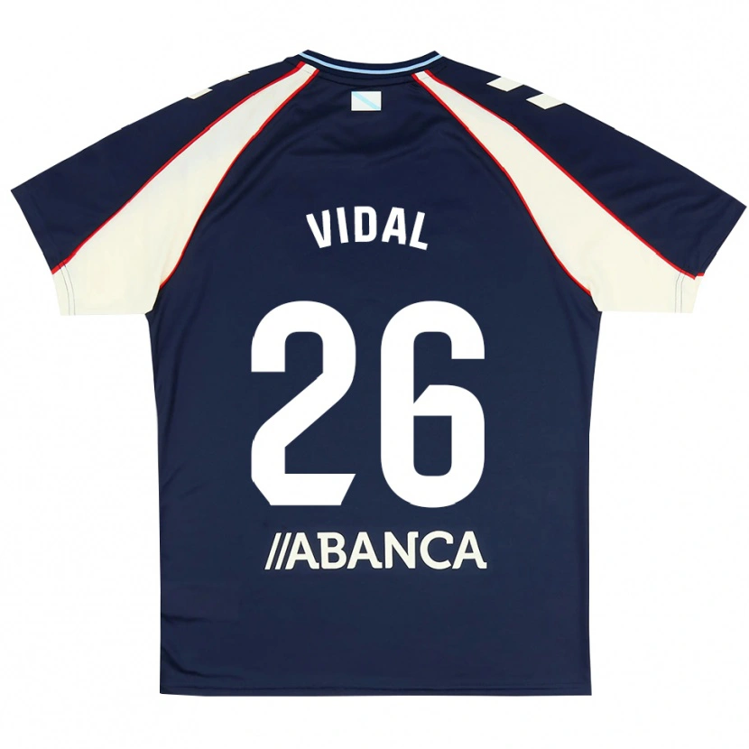 Danxen Børn Marc Vidal #26 Kongeblå Rød Hvid Udebane Spillertrøjer 2026/27 Trøje T-Shirt