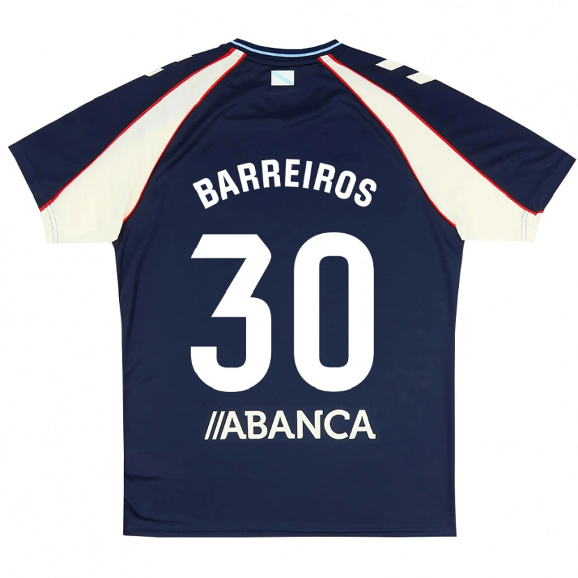 Danxen Børn Iago Barreiros #30 Kongeblå Rød Hvid Udebane Spillertrøjer 2026/27 Trøje T-Shirt