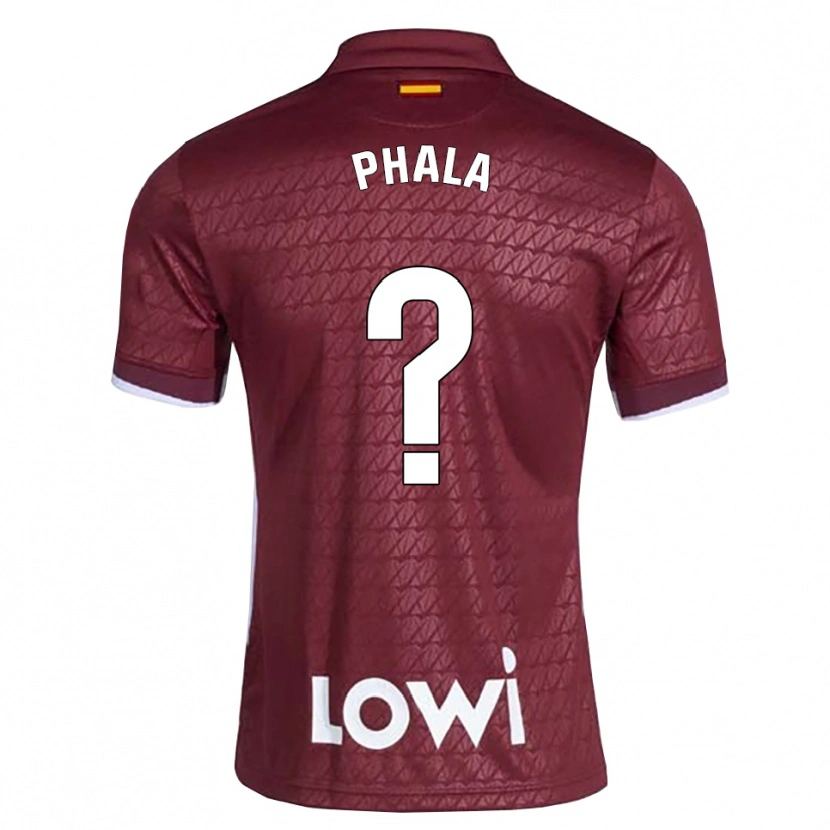 Danxen Børn Bonginkosi Phala #0 Mørkerød Hvid Udebane Spillertrøjer 2026/27 Trøje T-Shirt