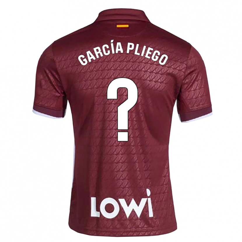Danxen Børn Hugo García Pliego #0 Mørkerød Hvid Udebane Spillertrøjer 2026/27 Trøje T-Shirt