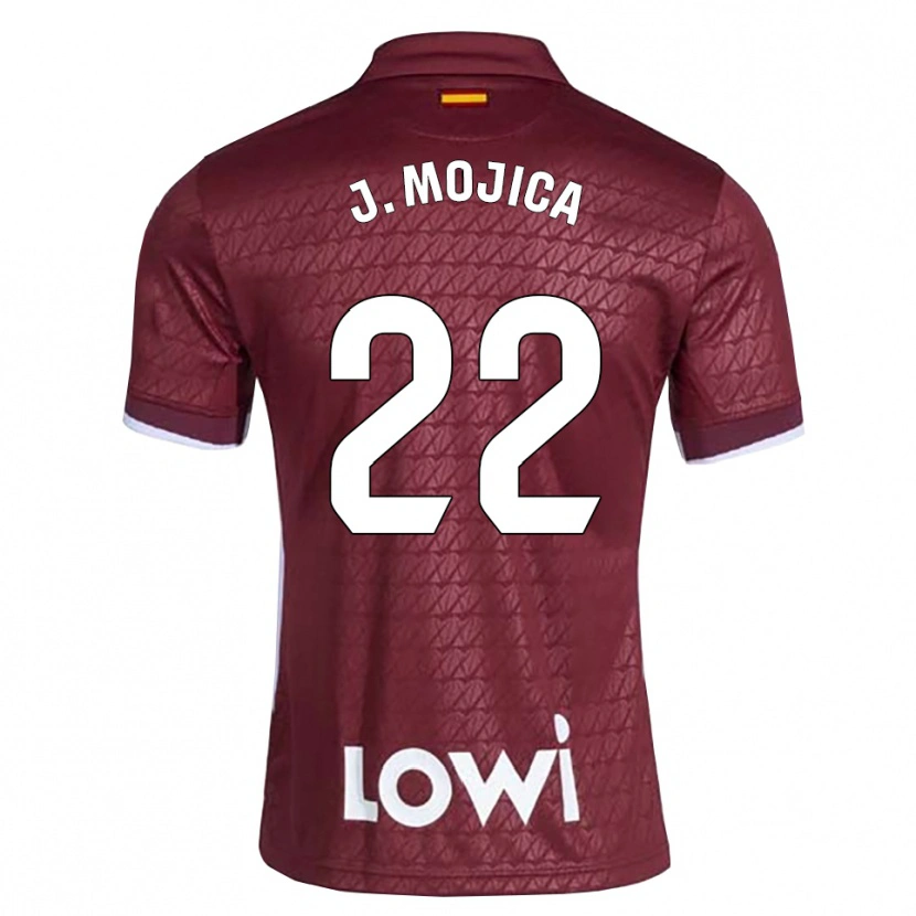 Danxen Børn Johan Mojica #22 Mørkerød Hvid Udebane Spillertrøjer 2026/27 Trøje T-Shirt