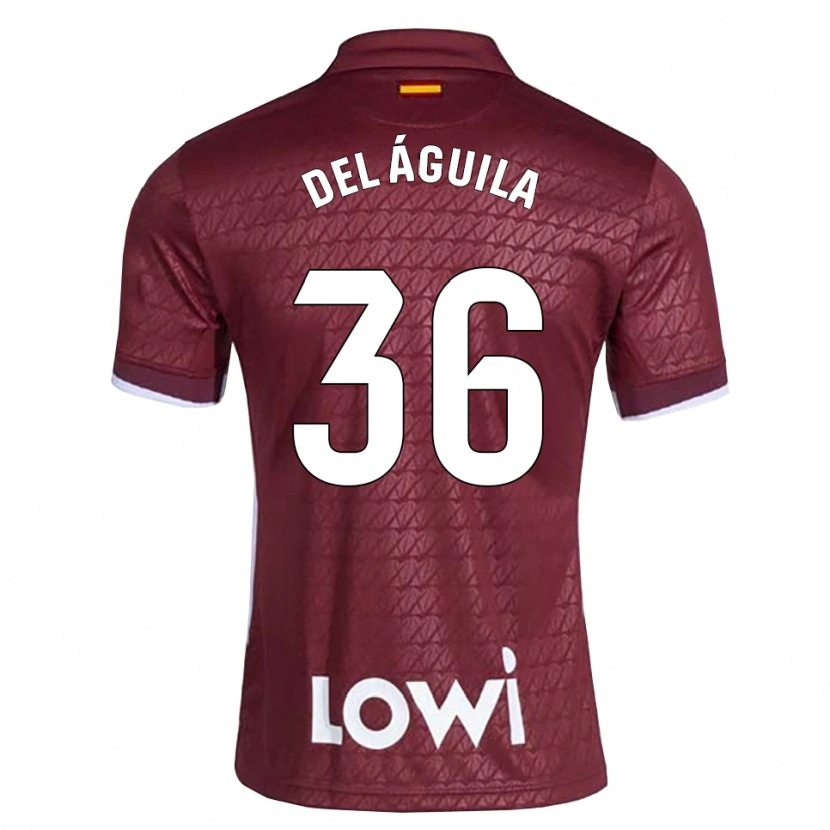 Danxen Børn Ángel Del Águila #36 Mørkerød Hvid Udebane Spillertrøjer 2026/27 Trøje T-Shirt