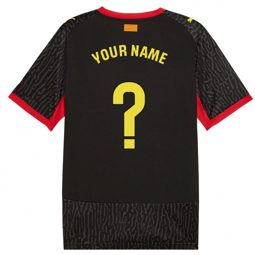 Danxen Børn Dit Navn #0 Sort Gul Rød Udebane Spillertrøjer 2026/27 Trøje T-Shirt