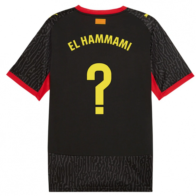 Danxen Børn Ayoub El Hammami #0 Sort Gul Rød Udebane Spillertrøjer 2026/27 Trøje T-Shirt