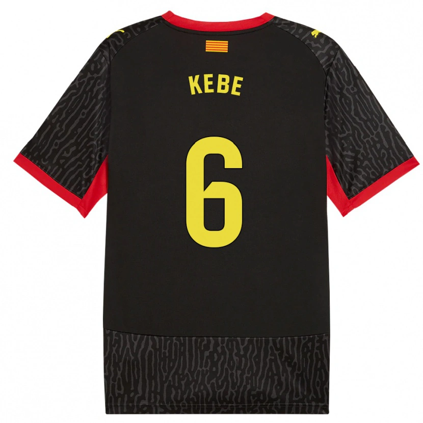 Danxen Børn Ibrahima Kébé #6 Sort Gul Rød Udebane Spillertrøjer 2026/27 Trøje T-Shirt