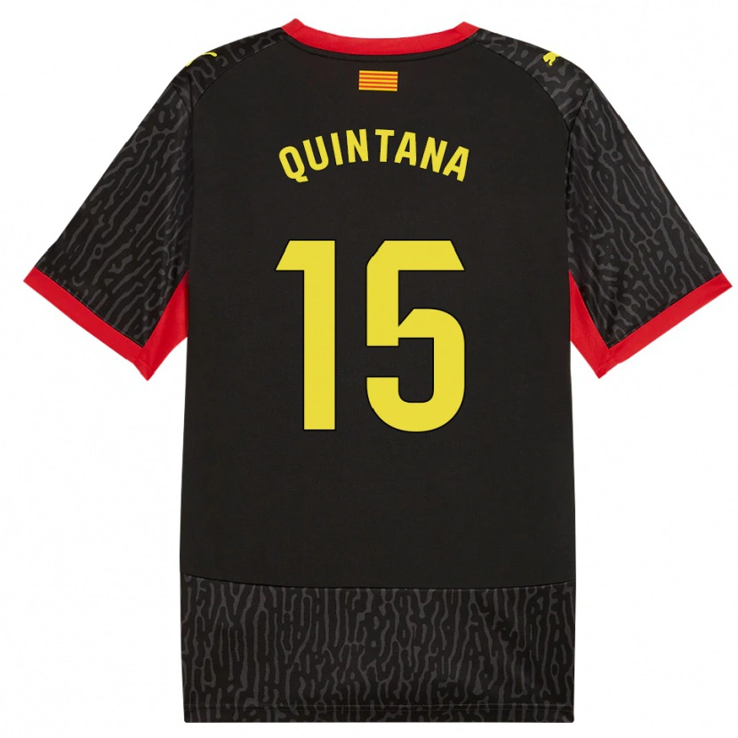 Danxen Børn Amru Quintana #15 Sort Gul Rød Udebane Spillertrøjer 2026/27 Trøje T-Shirt