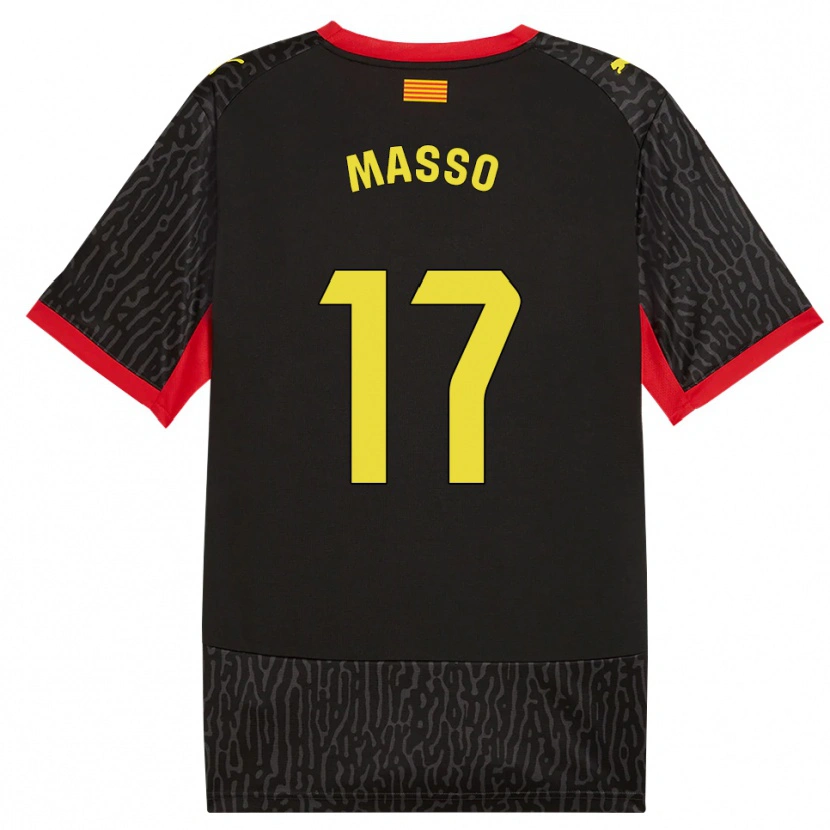Danxen Børn Ainoa Massó #17 Sort Gul Rød Udebane Spillertrøjer 2026/27 Trøje T-Shirt