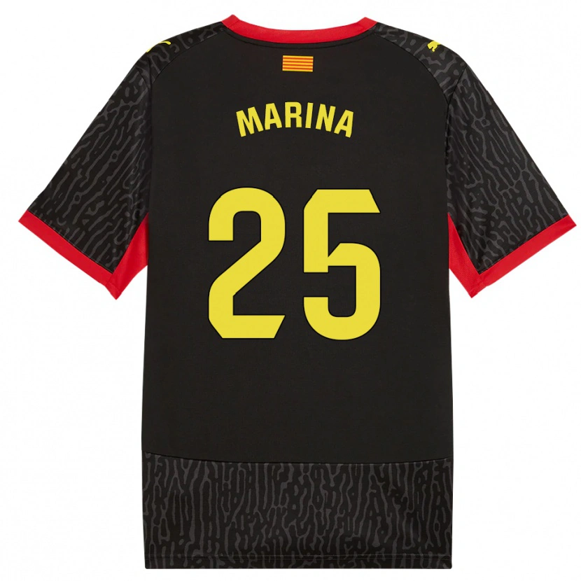 Danxen Børn Sergi Marina #25 Sort Gul Rød Udebane Spillertrøjer 2026/27 Trøje T-Shirt