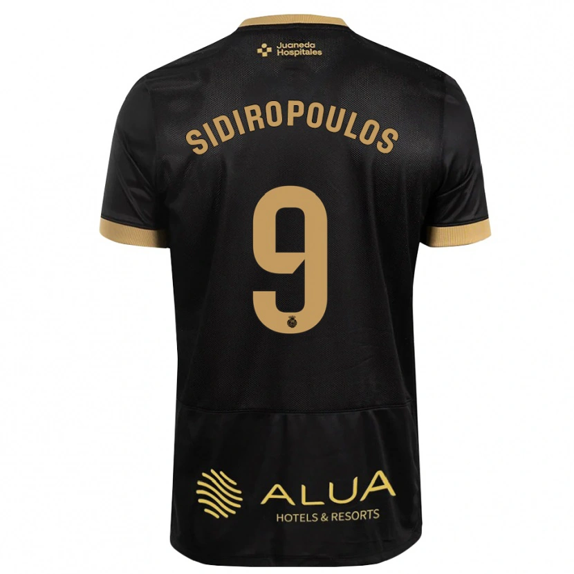 Danxen Børn Anastasios Sidiropoulos #9 Sort Sandfarvet Burlywood Udebane Spillertrøjer 2026/27 Trøje T-Shirt
