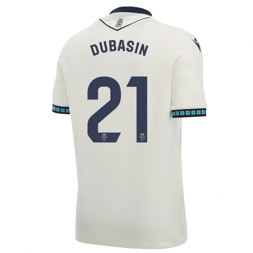 Danxen Børn Jonathan Dubasin #21 Hvid Sort Lys Himmelblå Udebane Spillertrøjer 2026/27 Trøje T-Shirt