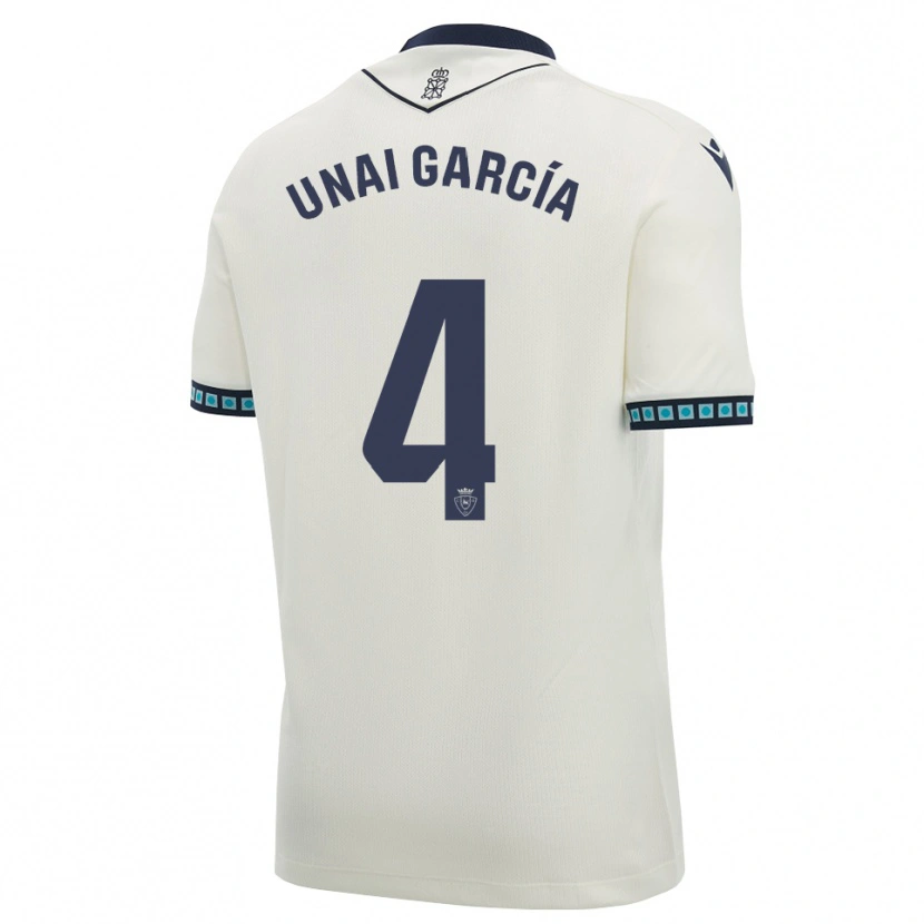 Danxen Børn Unai García #4 Hvid Sort Lys Himmelblå Udebane Spillertrøjer 2026/27 Trøje T-Shirt