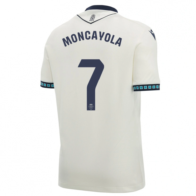Danxen Børn Jon Moncayola #7 Hvid Sort Lys Himmelblå Udebane Spillertrøjer 2026/27 Trøje T-Shirt
