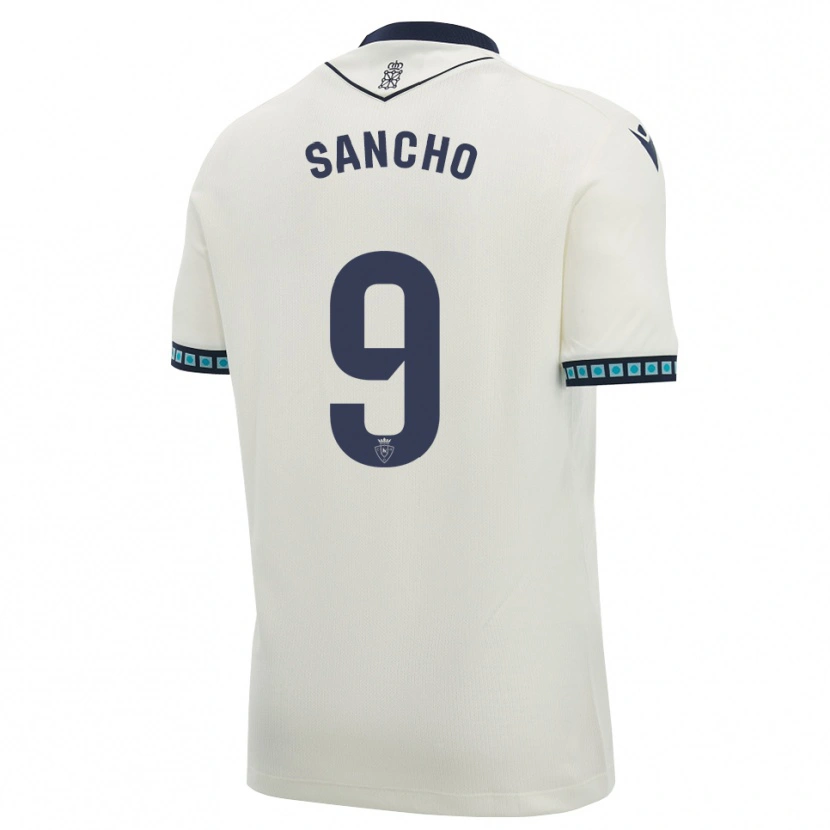Danxen Børn Dani Sancho #9 Hvid Sort Lys Himmelblå Udebane Spillertrøjer 2026/27 Trøje T-Shirt