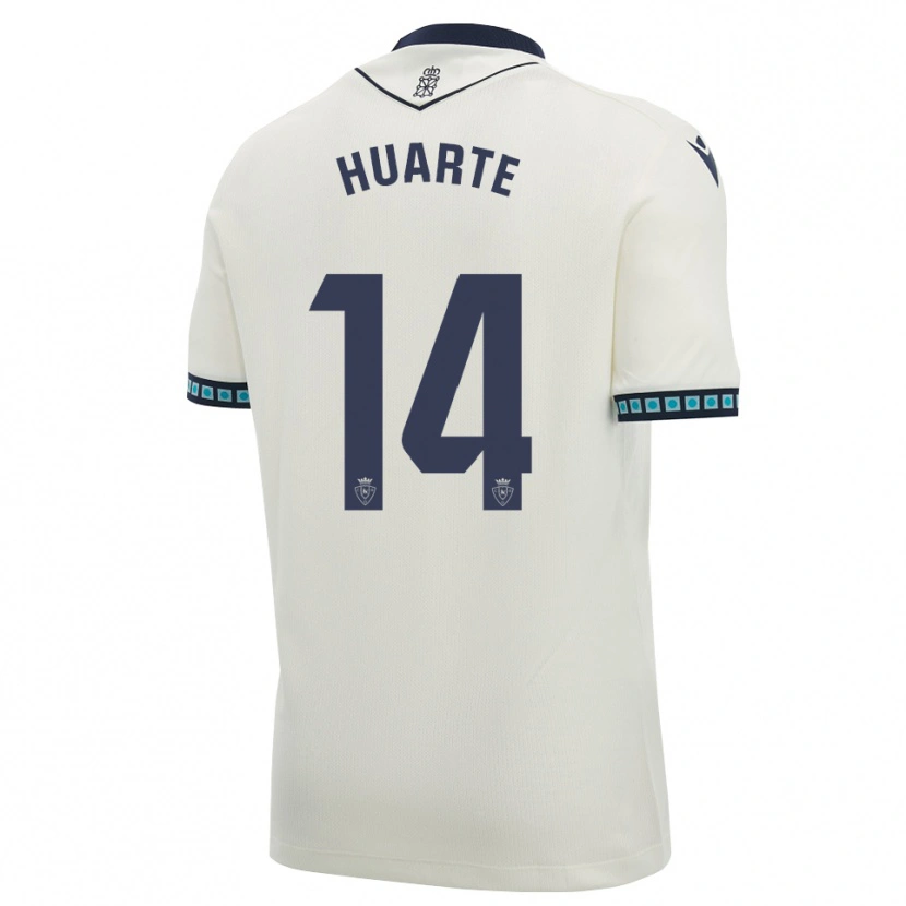 Danxen Børn Xabi Huarte #14 Hvid Sort Lys Himmelblå Udebane Spillertrøjer 2026/27 Trøje T-Shirt