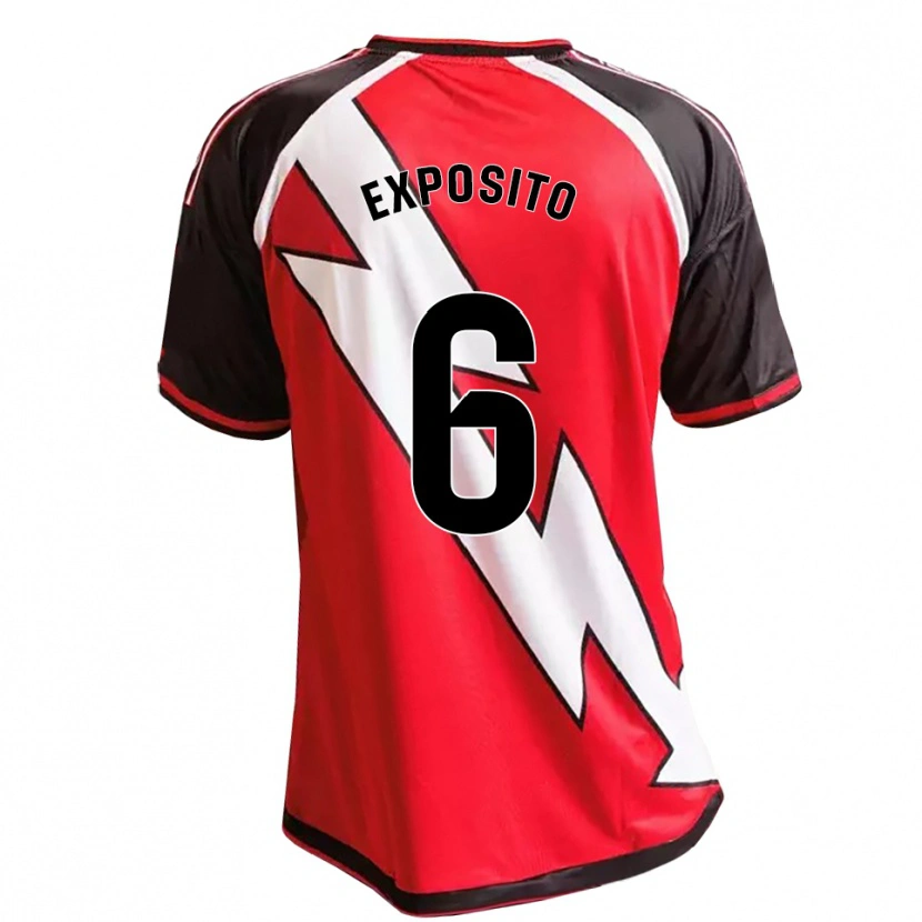 Danxen Børn Álvaro Expósito #6 Rød Sort Hvid Udebane Spillertrøjer 2026/27 Trøje T-Shirt