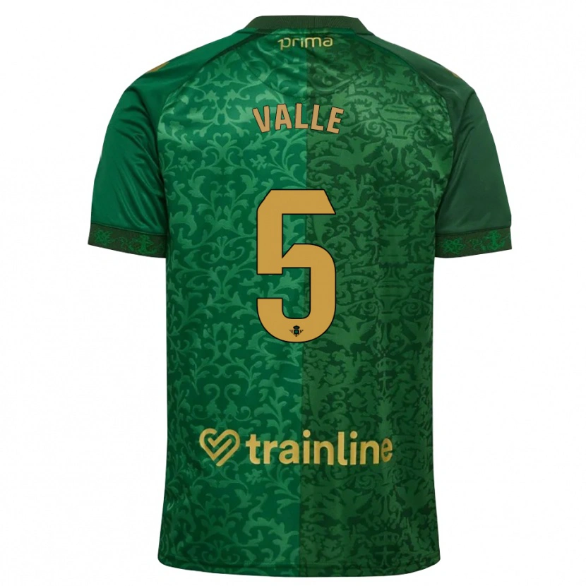 Danxen Børn María Valle López #5 Skovgrøn Mørk Gyldenrod Udebane Spillertrøjer 2026/27 Trøje T-Shirt
