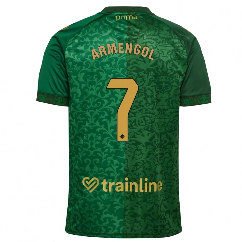 Danxen Børn Carla Armengol Joaniquet #7 Skovgrøn Mørk Gyldenrod Udebane Spillertrøjer 2026/27 Trøje T-Shirt