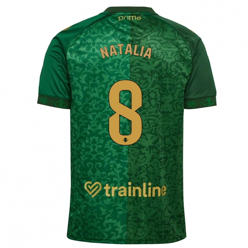 Danxen Børn Natalia Montilla Martinez #8 Skovgrøn Mørk Gyldenrod Udebane Spillertrøjer 2026/27 Trøje T-Shirt