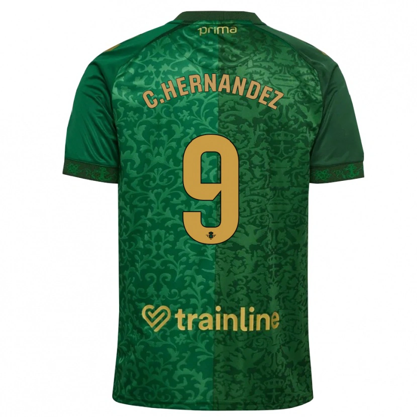 Danxen Børn Cucho Hernández #9 Skovgrøn Mørk Gyldenrod Udebane Spillertrøjer 2026/27 Trøje T-Shirt