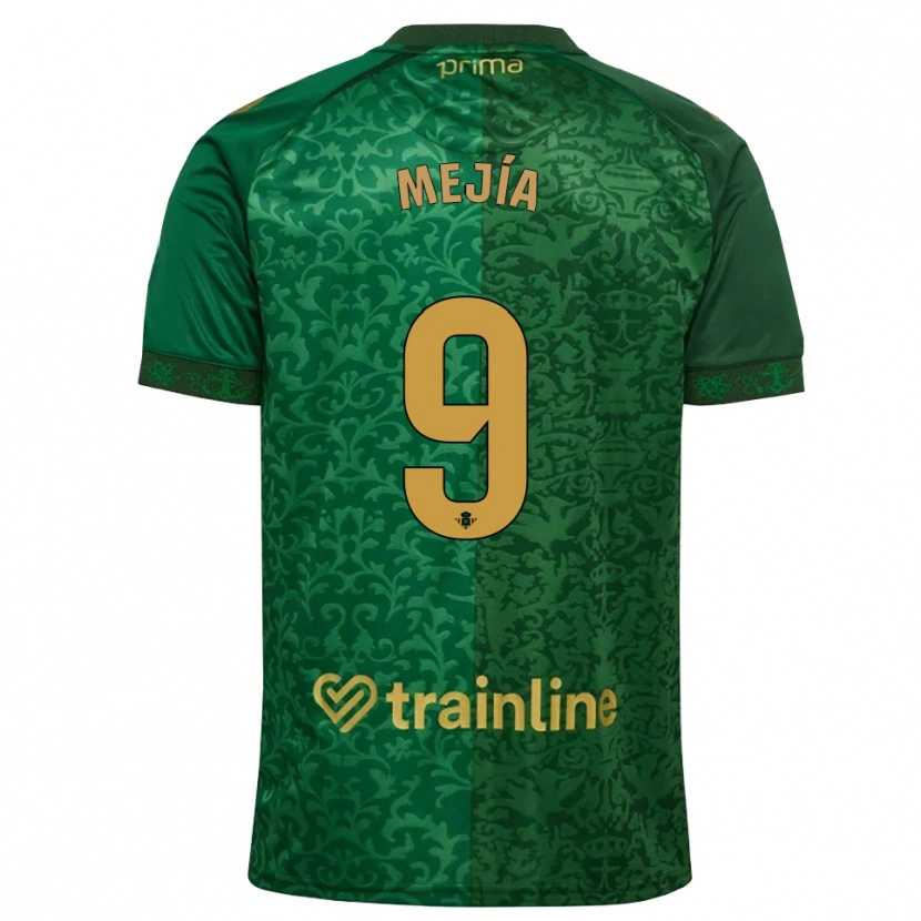 Danxen Børn José Mejía #9 Skovgrøn Mørk Gyldenrod Udebane Spillertrøjer 2026/27 Trøje T-Shirt