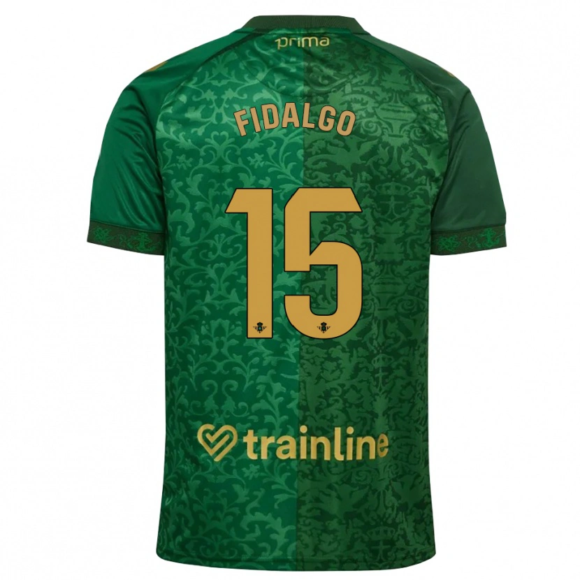 Danxen Børn Álvaro Fidalgo #15 Skovgrøn Mørk Gyldenrod Udebane Spillertrøjer 2026/27 Trøje T-Shirt