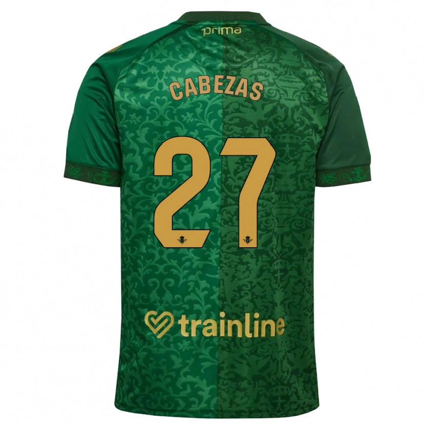 Danxen Børn Ángela Cabezas #27 Skovgrøn Mørk Gyldenrod Udebane Spillertrøjer 2026/27 Trøje T-Shirt