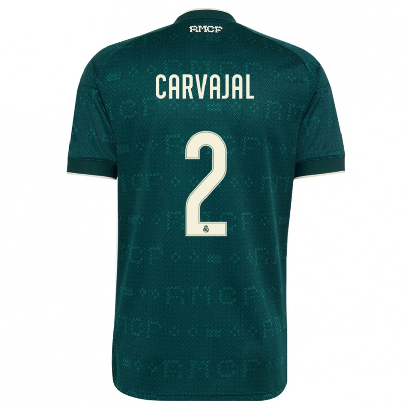 Danxen Børn Daniel Carvajal #2 Mørk Skifergrå Hvid Udebane Spillertrøjer 2026/27 Trøje T-Shirt