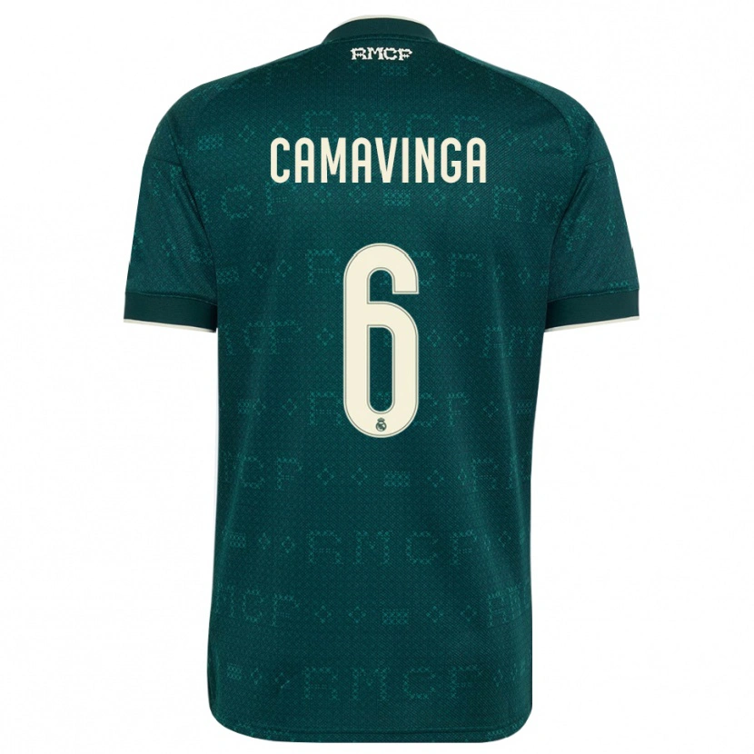 Danxen Børn Eduardo Camavinga #6 Mørk Skifergrå Hvid Udebane Spillertrøjer 2026/27 Trøje T-Shirt