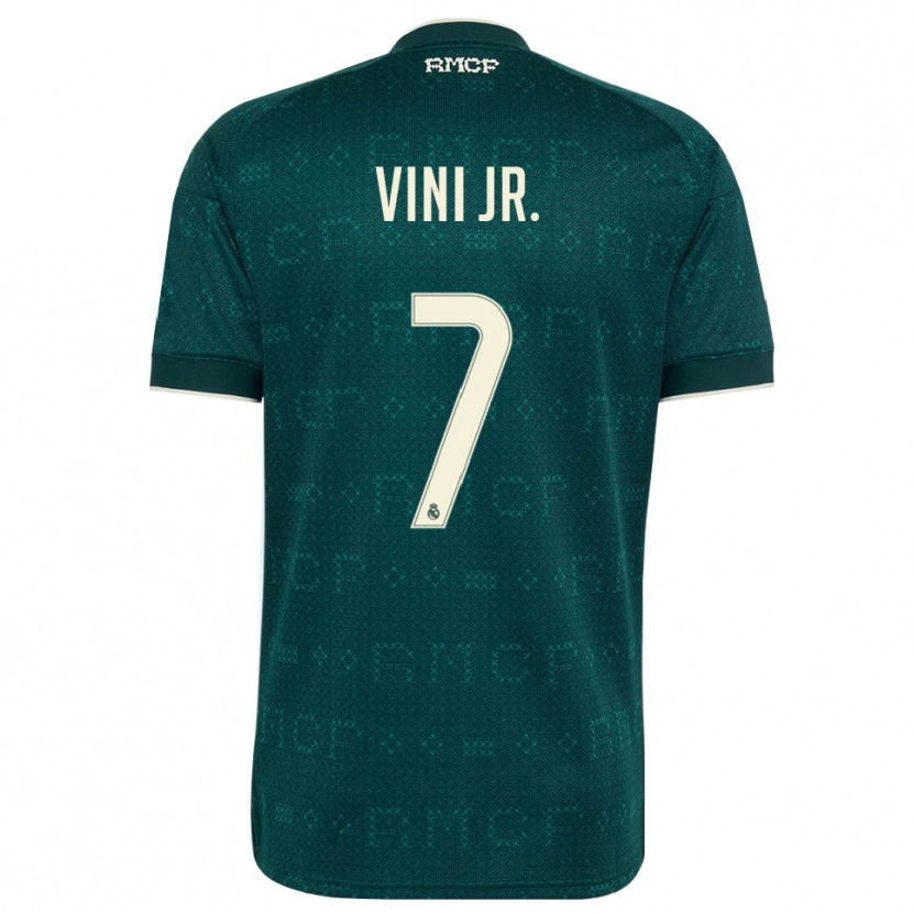 Danxen Børn Vinicius Junior #7 Mørk Skifergrå Hvid Udebane Spillertrøjer 2026/27 Trøje T-Shirt