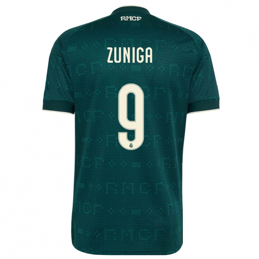 Danxen Børn Loren Zúñiga #9 Mørk Skifergrå Hvid Udebane Spillertrøjer 2026/27 Trøje T-Shirt