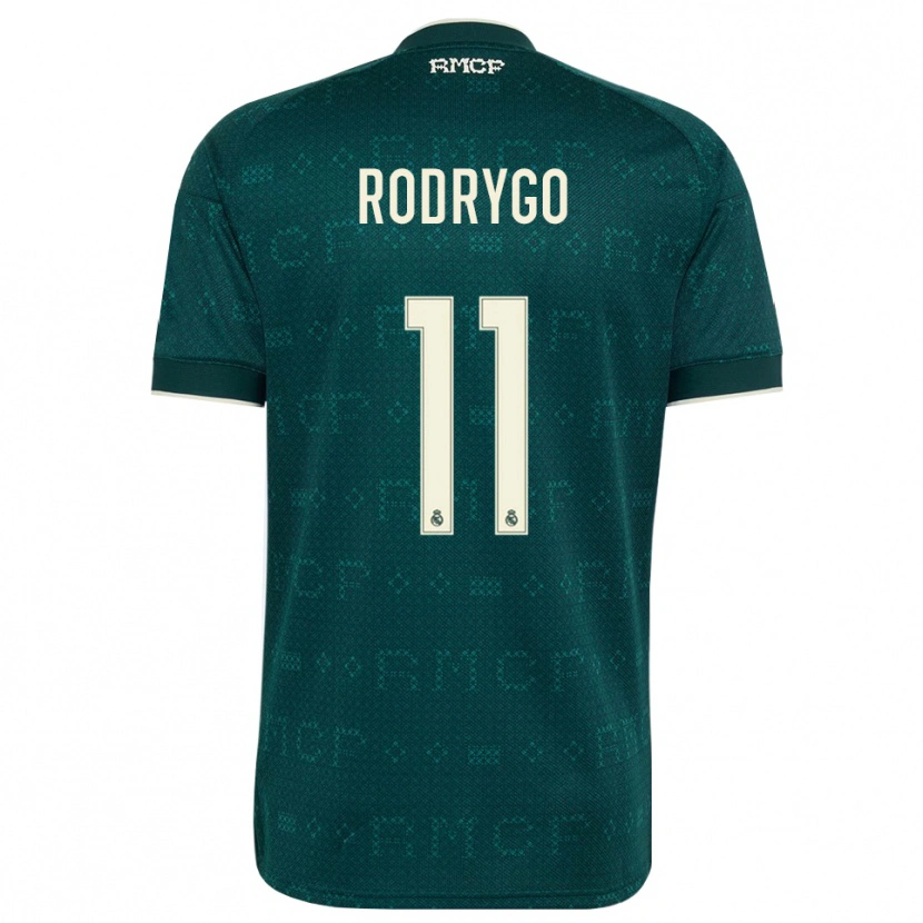 Danxen Børn Rodrygo Silva De Goes #11 Mørk Skifergrå Hvid Udebane Spillertrøjer 2026/27 Trøje T-Shirt