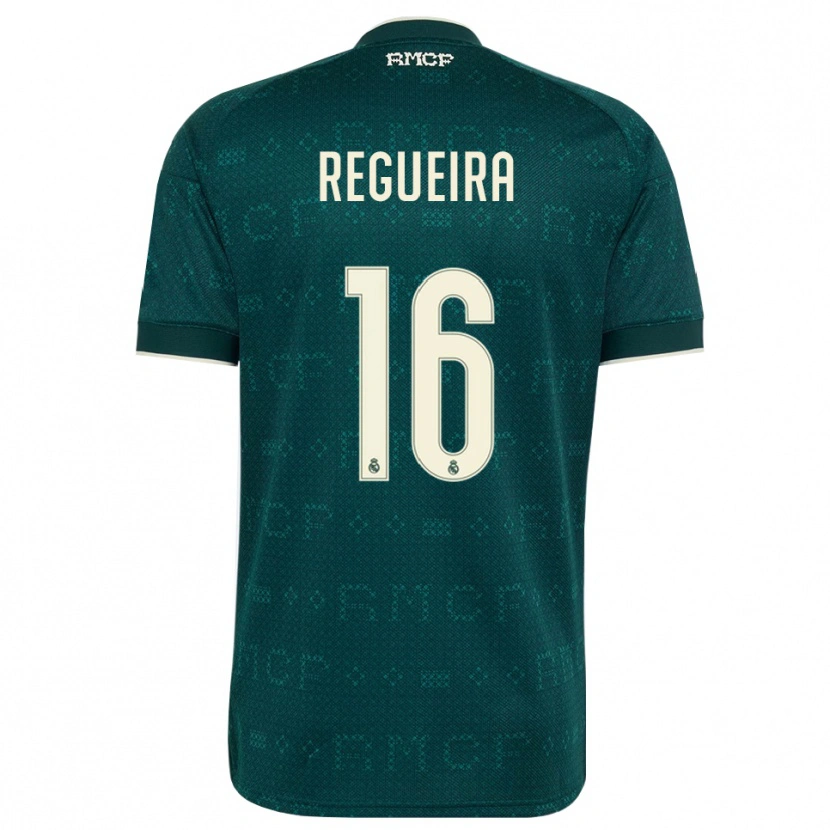 Danxen Børn Izan Regueira #16 Mørk Skifergrå Hvid Udebane Spillertrøjer 2026/27 Trøje T-Shirt