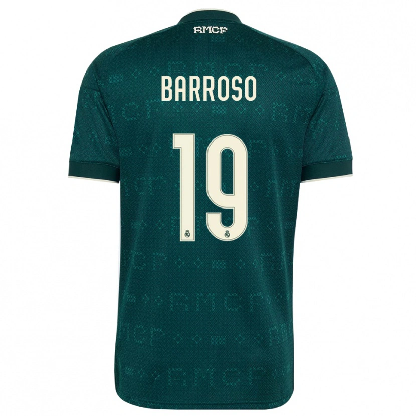 Danxen Børn Jaime Barroso #19 Mørk Skifergrå Hvid Udebane Spillertrøjer 2026/27 Trøje T-Shirt