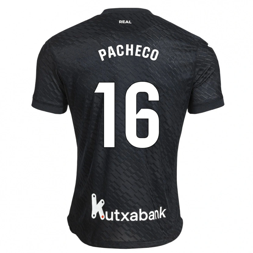 Danxen Børn Jon Pacheco #16 Sort Hvid Udebane Spillertrøjer 2026/27 Trøje T-Shirt