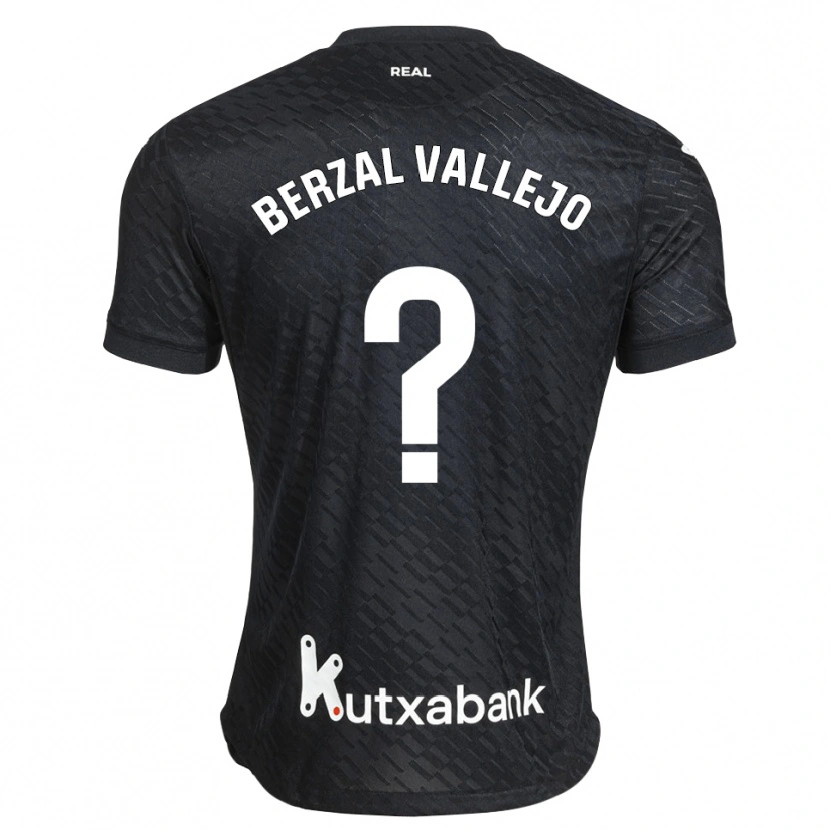 Danxen Børn Asier Berzal Vallejo #0 Sort Hvid Udebane Spillertrøjer 2026/27 Trøje T-Shirt