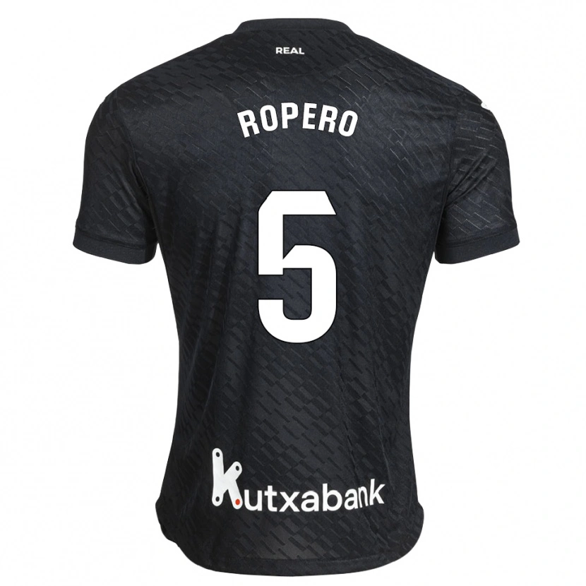 Danxen Børn Iker Ropero #5 Sort Hvid Udebane Spillertrøjer 2026/27 Trøje T-Shirt