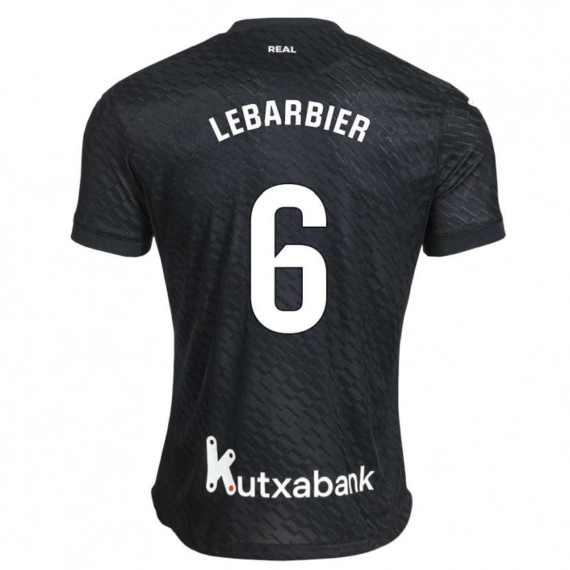 Danxen Børn Alex Lebarbier #6 Sort Hvid Udebane Spillertrøjer 2026/27 Trøje T-Shirt
