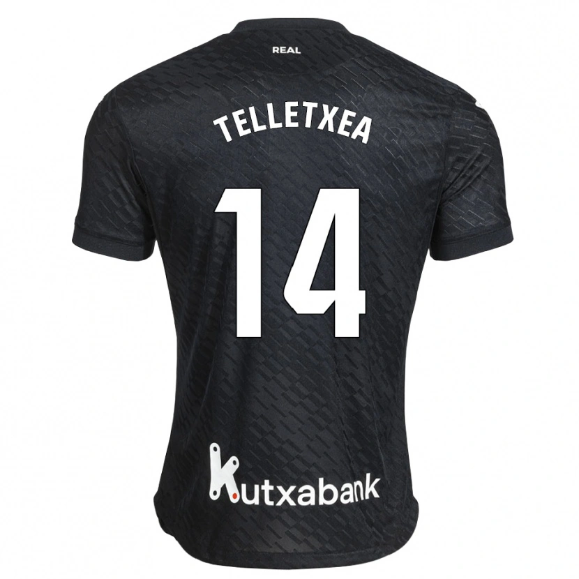 Danxen Børn Oihan Telletxea #14 Sort Hvid Udebane Spillertrøjer 2026/27 Trøje T-Shirt