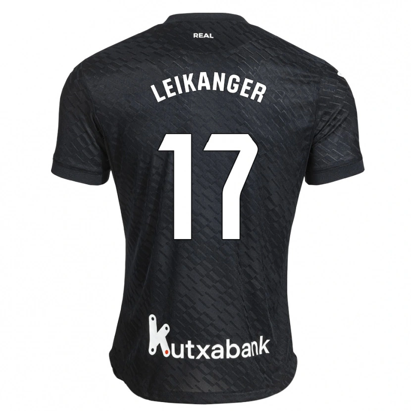 Danxen Børn Thomas Leikanger #17 Sort Hvid Udebane Spillertrøjer 2026/27 Trøje T-Shirt