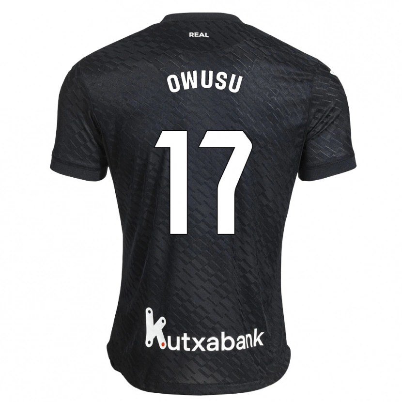 Danxen Børn Jacqueline Owusu #17 Sort Hvid Udebane Spillertrøjer 2026/27 Trøje T-Shirt