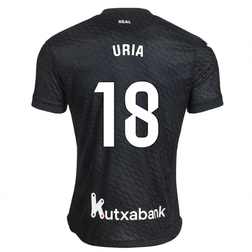 Danxen Børn Mirari Uria Gabilondo #18 Sort Hvid Udebane Spillertrøjer 2026/27 Trøje T-Shirt