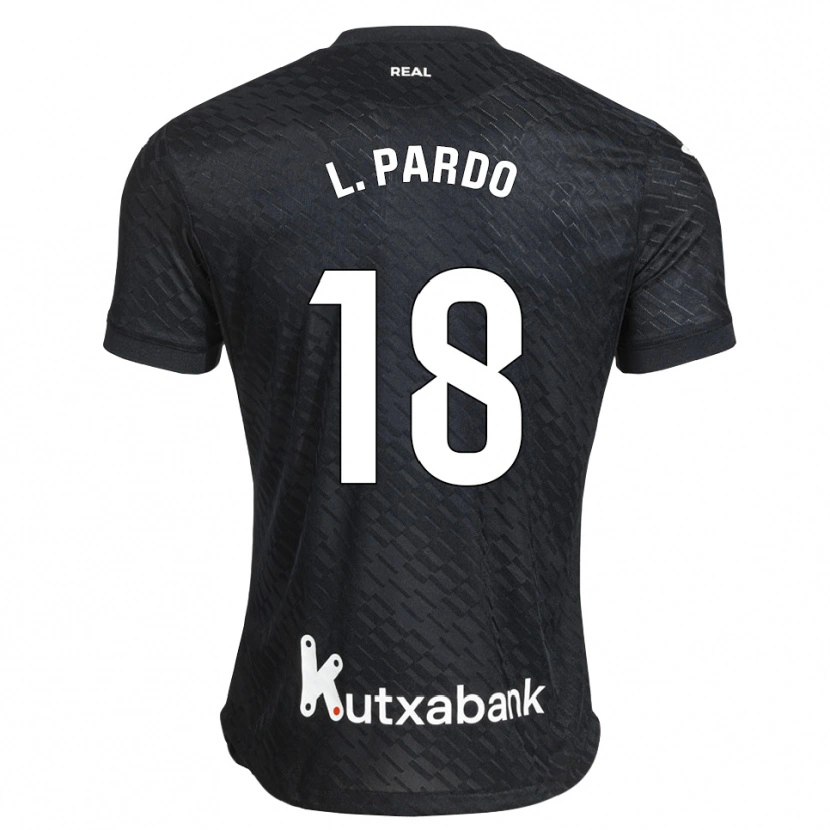 Danxen Børn Lucía Pardo Méndez #18 Sort Hvid Udebane Spillertrøjer 2026/27 Trøje T-Shirt