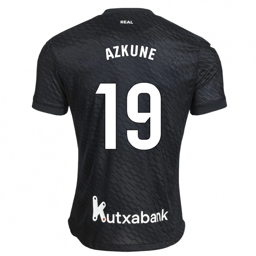 Danxen Børn Ekain Azkune #19 Sort Hvid Udebane Spillertrøjer 2026/27 Trøje T-Shirt