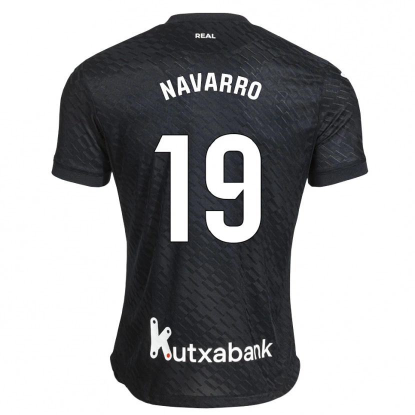 Danxen Børn Lorena Navarro #19 Sort Hvid Udebane Spillertrøjer 2026/27 Trøje T-Shirt